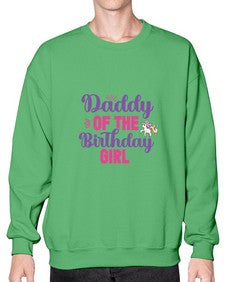 daddy of the birthday girl 90# - unicorn- Sweatshirt - Crew