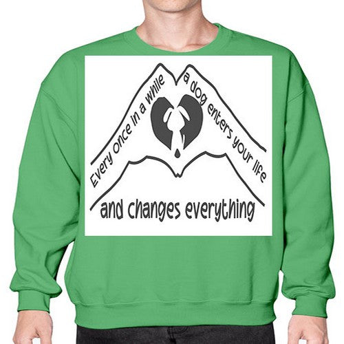 dog changes everything 75# - dogs- Sweatshirt - Crew