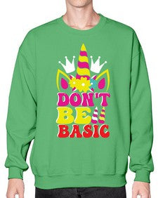 dont be basic 94# - unicorn- Sweatshirt - Crew