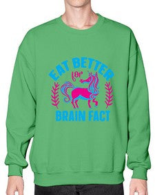 eat better for brain fact 119# - unicorn- Sweatshirt - Crew