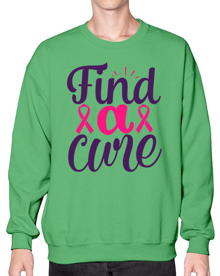 find a cure - breast cancer- Sweatshirt - Crew