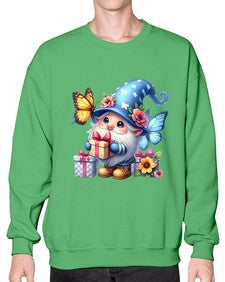 gnome with butterfly 03# - gnome- Sweatshirt - Crew