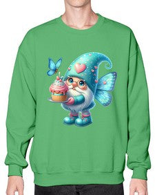 gnome with butterfly 20# - gnome- Sweatshirt - Crew