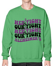 her fight is our fight alzheimer s 156# - alzheimers- Sweatshirt - Crew
