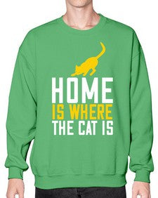 home is where the cat is Style 49# - cats- Sweatshirt - Crew