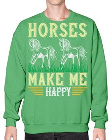 horses make me happy Style 40# - horse- Sweatshirt - Crew