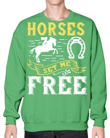 horses set me free Style 39# - horse- Sweatshirt - Crew