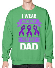 i wear purple for dad 169# - alzheimers- Sweatshirt - Crew