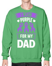 i wear purple for dad 170# - alzheimers- Sweatshirt - Crew