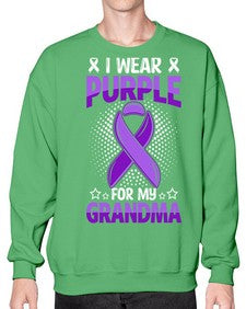 i wear purple for grandma 171# - alzheimers- Sweatshirt - Crew