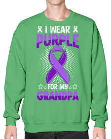 i wear purple for grandpa 172# - alzheimers- Sweatshirt - Crew