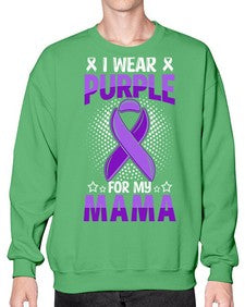 i wear purple for mama 173# - alzheimers- Sweatshirt - Crew