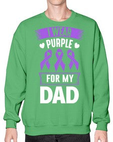 i wear purple for my 186# - alzheimers- Sweatshirt - Crew