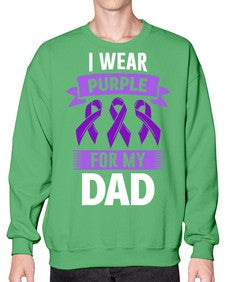 i wear purple for my 187# - alzheimers- Sweatshirt - Crew