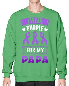 i wear purple for papa 174# - alzheimers- Sweatshirt - Crew