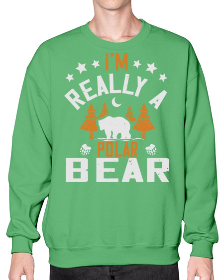 im really a polar bear 147# - bears - animals- Sweatshirt - Crew
