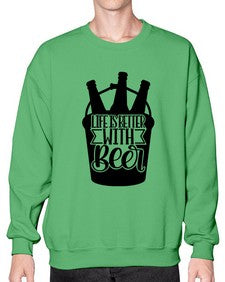 life is better with beer 1312# - beer- Sweatshirt - Crew
