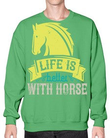 life is better with horse Style 29# - horse- Sweatshirt - Crew