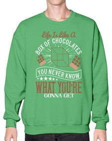 life is like a box of chocolates you never know what youre gonna get 315# - chocolate- Sweatshirt - Crew