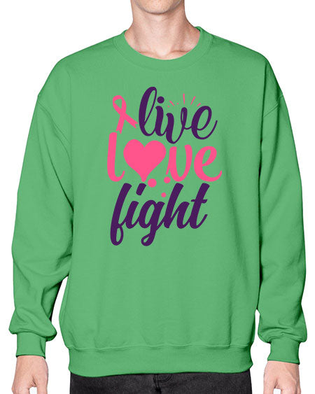 live love fight Style 8# - breast cancer- Sweatshirt - Crew
