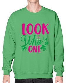 look whos one 263# - unicorn- Sweatshirt - Crew