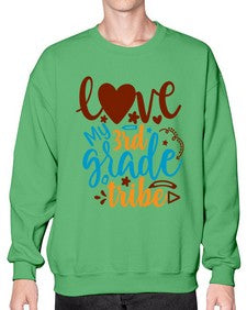 love my third grade tribe 524# - third grade- Sweatshirt - Crew