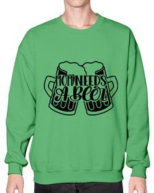 mom needs a beer 1393# - beer- Sweatshirt - Crew