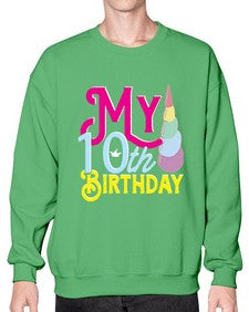 my 10th birthday 251# - unicorn- Sweatshirt - Crew