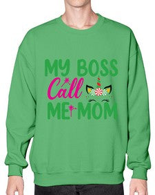 my boss call me mom 311# - unicorn- Sweatshirt - Crew