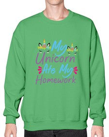 my unicorn ate my homework 318# - unicorn- Sweatshirt - Crew