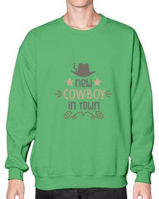 new cowboy in town 953# - western- Sweatshirt - Crew