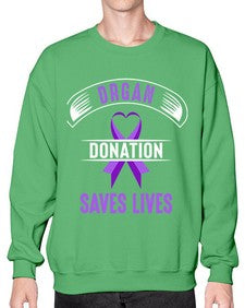 organ donation saves lives 202# - alzheimers- Sweatshirt - Crew