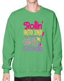 rollin into second grade 781# - second grade- Sweatshirt - Crew