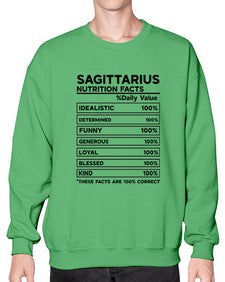 sagittarius Nutrition Facts 400# - sagittarius- Sweatshirt - Crew