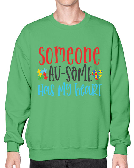 someone ausome has my heart Style 40# - autism- Sweatshirt - Crew