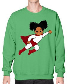super kids girl 6# - black girls or women- Sweatshirt - Crew