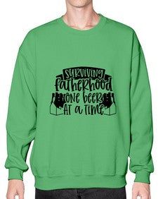 surviving fatherhood one beer at a time 1594# - beer- Sweatshirt - Crew