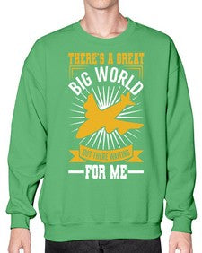 theres a geat big world waiting for me  42# - airplane- Sweatshirt - Crew
