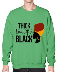 thick beautiful black Style 4# - black girls or women- Sweatshirt - Crew