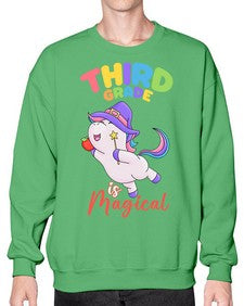 third Grade is Magical Unicorn 962# - third grade- Sweatshirt - Crew