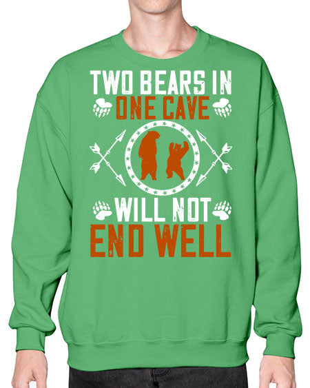 two bears in one cave will not end well 277# - bears - animals- Sweatshirt - Crew