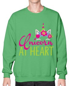 unicorn at heart 444# - unicorn- Sweatshirt - Crew