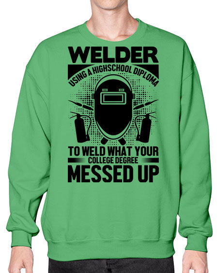 welder using 1619# - welder- Sweatshirt - Crew