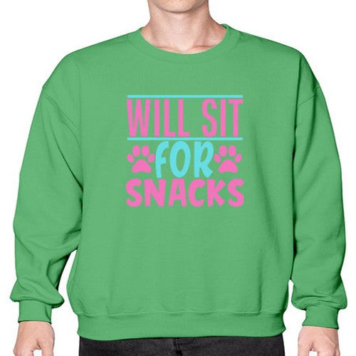 will sit for snacks Style 57# - dogs- Sweatshirt - Crew