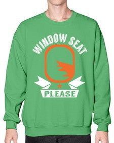 window seat please  51# - airplane- Sweatshirt - Crew