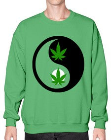 yin and yang weed 1264# - marijuana- Sweatshirt - Crew