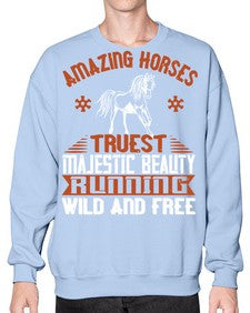 Amazing horses Truest Majestic Beauty Running wild and free Style 23# - horse- Sweatshirt - Crew