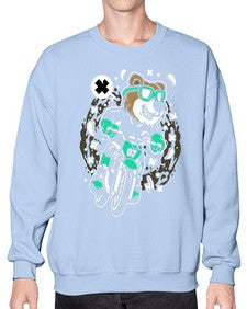Bear motocross rider 15# - cartoon animals- Sweatshirt - Crew