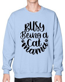 Busy Being A Cat Mama Style 80# - cats- Sweatshirt - Crew