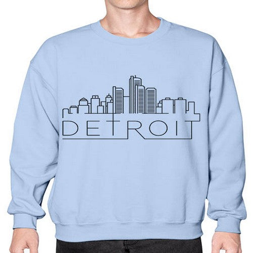 Detroit Minimal Skyline 662# - cities- Sweatshirt - Crew
